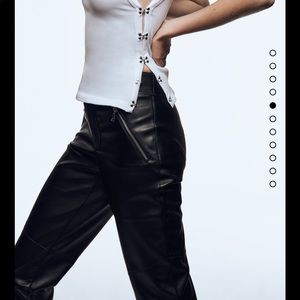 ZARA-NWT-Zippered faux leather pants